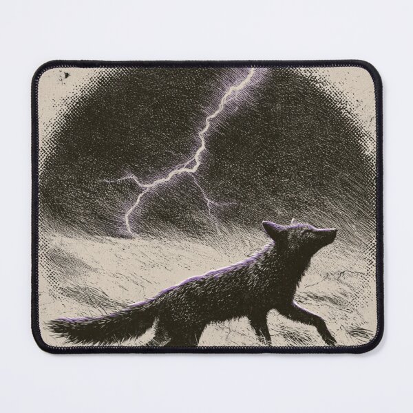 Item preview, Dark Fox Purple Lightning Storm Vintage Art designed and sold by NicolasGlowArt.