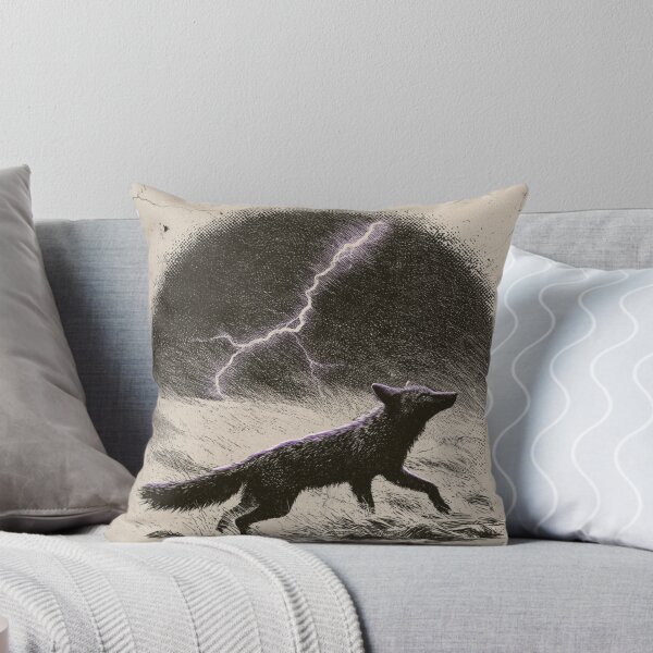 Item preview, Dark Fox Purple Lightning Storm Vintage Art designed and sold by NicolasGlowArt.