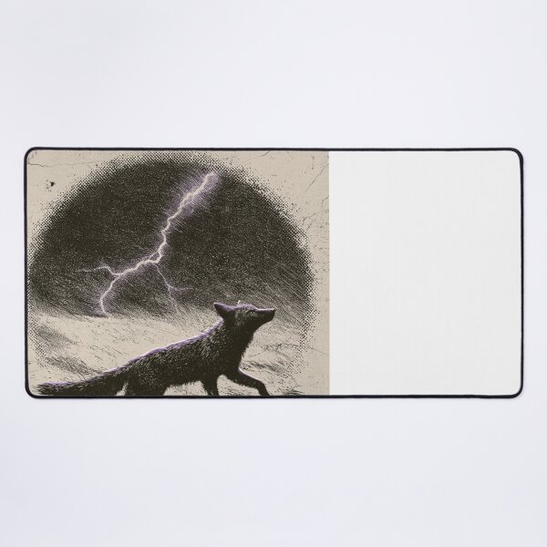 Item preview, Dark Fox Purple Lightning Storm Vintage Art designed and sold by NicolasGlowArt.