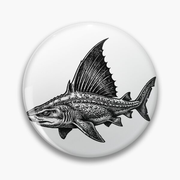 Item preview, Vintage Woodcut Sailfin Roughshark Illustration designed and sold by DuckOddity.