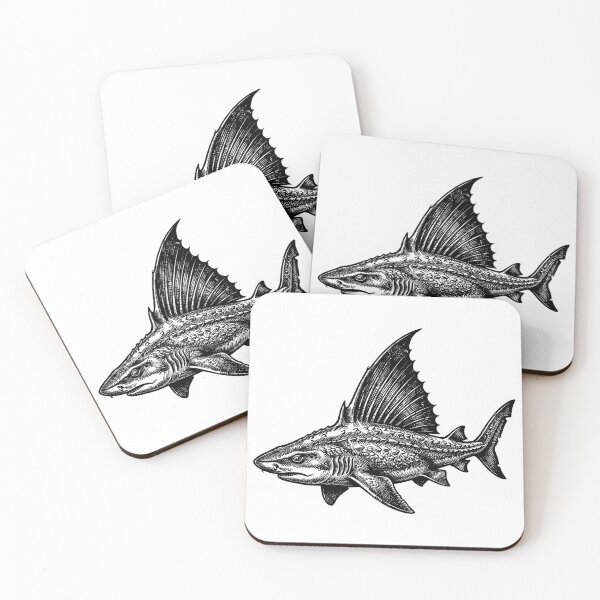 Item preview, Vintage Woodcut Sailfin Roughshark Illustration designed and sold by DuckOddity.