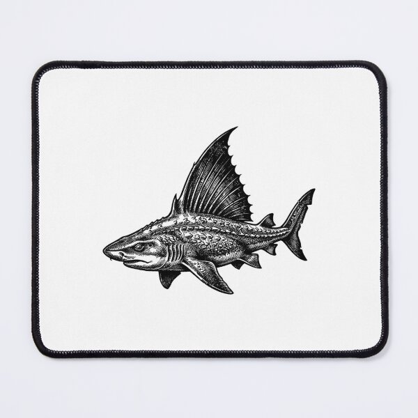 Item preview, Vintage Woodcut Sailfin Roughshark Illustration designed and sold by DuckOddity.