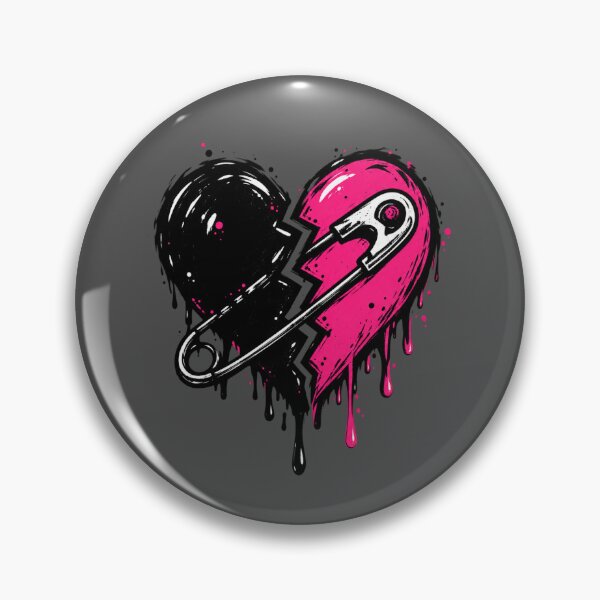 Item preview, Pink and Black Melting Broken Heart designed and sold by stickoala.
