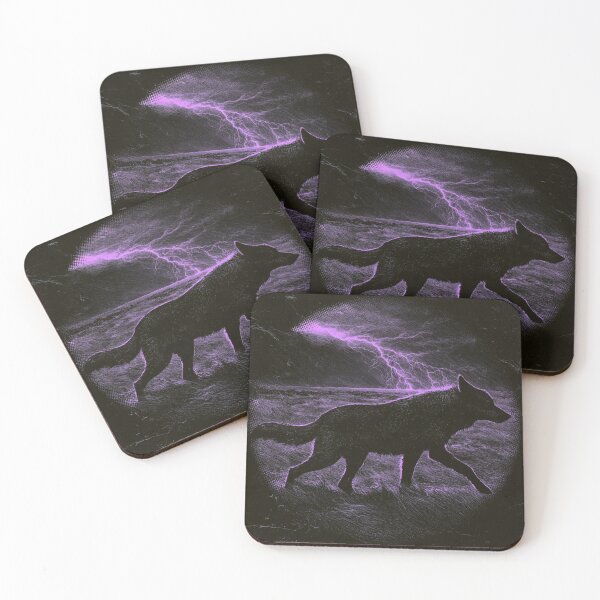 Item preview, Dark Wolf Silhouette Purple Lightning Storm designed and sold by NicolasGlowArt.
