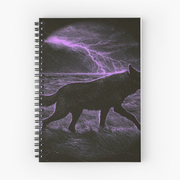 Item preview, Dark Wolf Silhouette Purple Lightning Storm designed and sold by NicolasGlowArt.