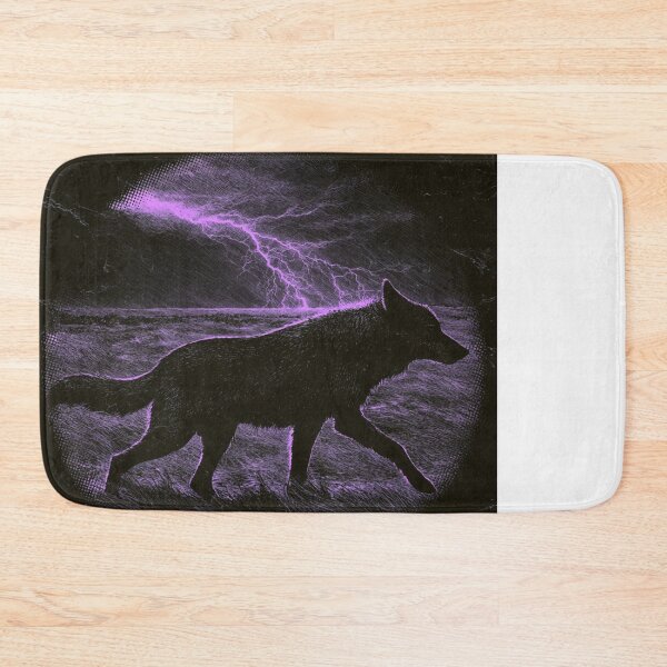 Item preview, Dark Wolf Silhouette Purple Lightning Storm designed and sold by NicolasGlowArt.