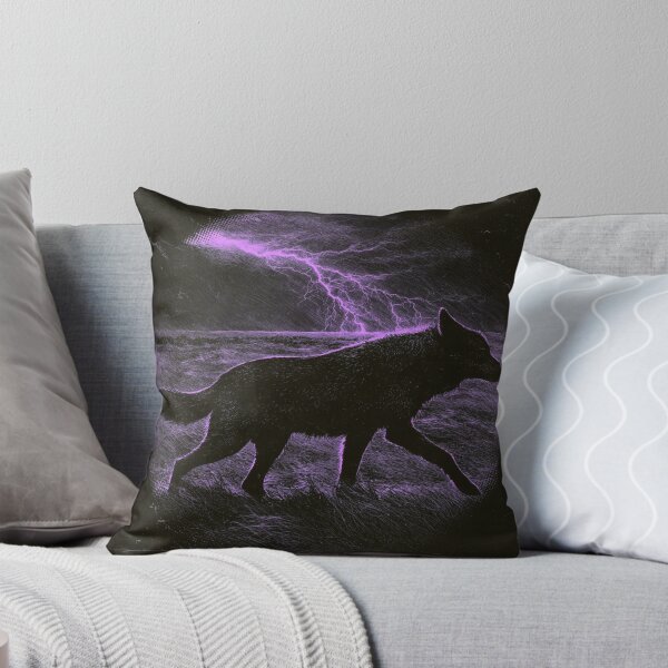Item preview, Dark Wolf Silhouette Purple Lightning Storm designed and sold by NicolasGlowArt.