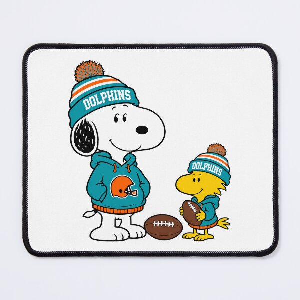 Item preview, Snoopy & Woodstock Miami Dolphins Football Retro F247 designed and sold by GLUVY-THEME.