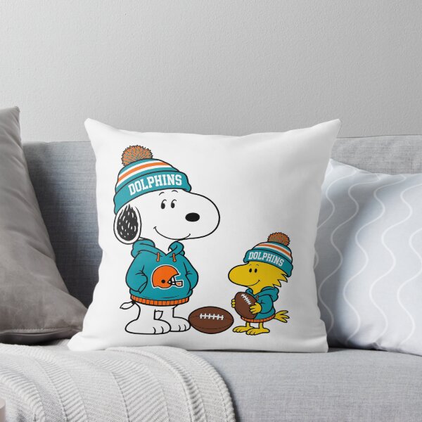 Item preview, Snoopy & Woodstock Miami Dolphins Football Retro F247 designed and sold by GLUVY-THEME.
