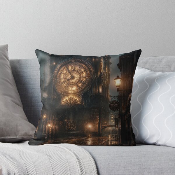 Item preview, Gothic Clock Tower Amber Midnight Rain designed and sold by LazyDayzCo.