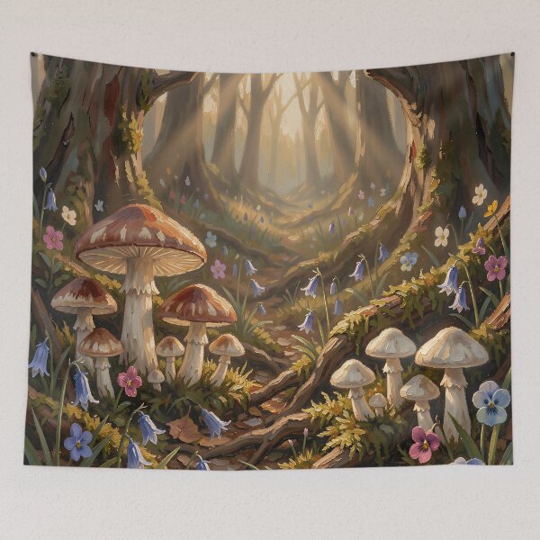 Item preview, Enchanted Mushroom Forest Fairycore Fantasy Nature Art designed and sold by cr6zym1nd.