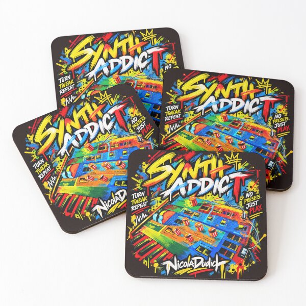 Item preview, Synth Addict – Colorful Analog Synthesizer Graffiti Art designed and sold by NicolaDudich.