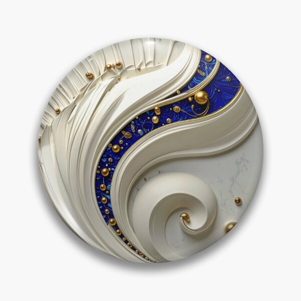 Item preview, Ornate White Porcelain and Royal Blue Spiral designed and sold by Vicky Brago-Mitchell®.
