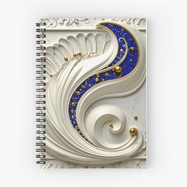 Item preview, Ornate White Porcelain and Royal Blue Spiral designed and sold by Vicky Brago-Mitchell®.