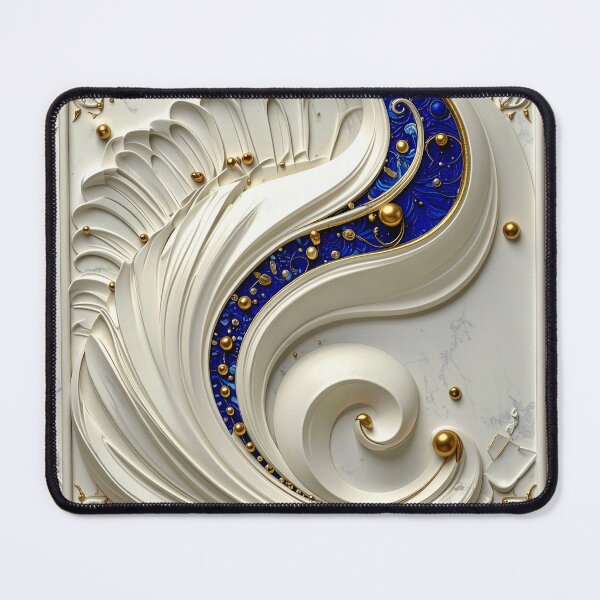 Item preview, Ornate White Porcelain and Royal Blue Spiral designed and sold by Vicky Brago-Mitchell®.