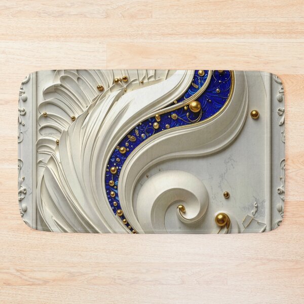 Item preview, Ornate White Porcelain and Royal Blue Spiral designed and sold by Vicky Brago-Mitchell®.