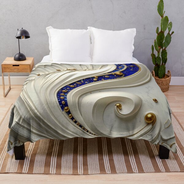 Item preview, Ornate White Porcelain and Royal Blue Spiral designed and sold by Vicky Brago-Mitchell®.