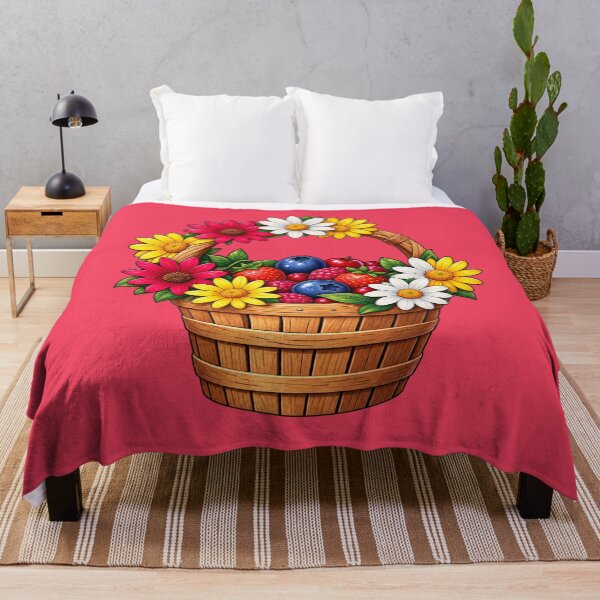 Item preview, Rustic Berry Basket with Colorful Flowers designed and sold by Hari Arts.