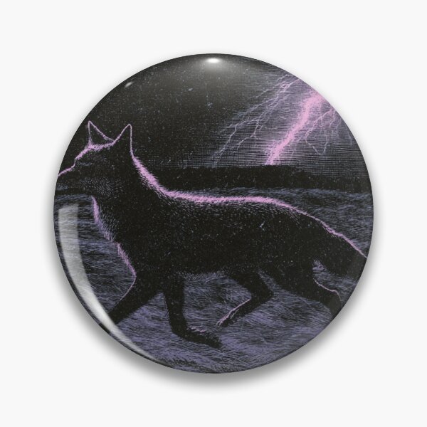 Item preview, Wild Coyote Lightning Storm Dark Engraving Art designed and sold by NicolasGlowArt.