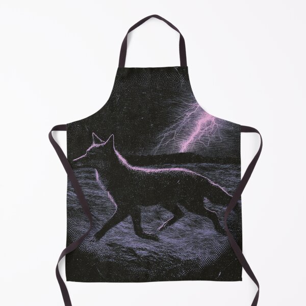 Item preview, Wild Coyote Lightning Storm Dark Engraving Art designed and sold by NicolasGlowArt.