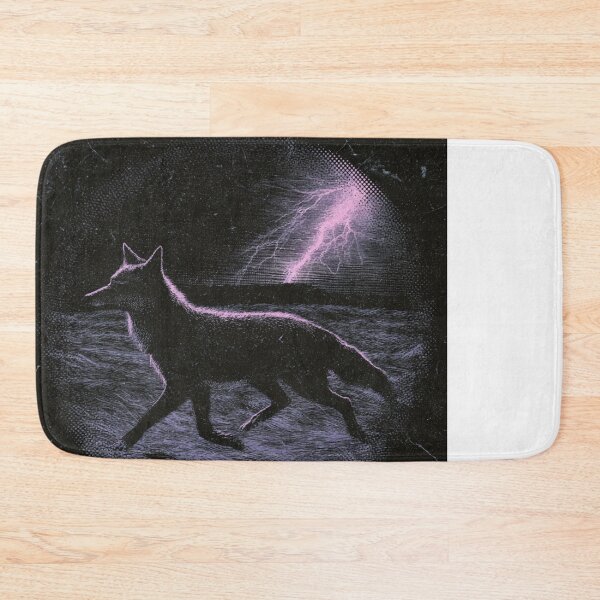 Item preview, Wild Coyote Lightning Storm Dark Engraving Art designed and sold by NicolasGlowArt.
