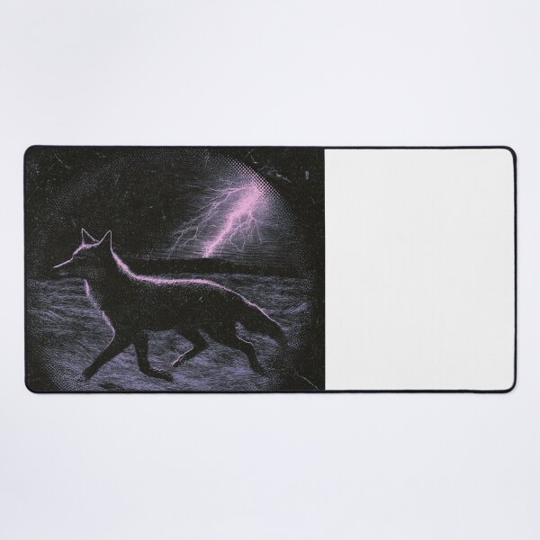 Item preview, Wild Coyote Lightning Storm Dark Engraving Art designed and sold by NicolasGlowArt.