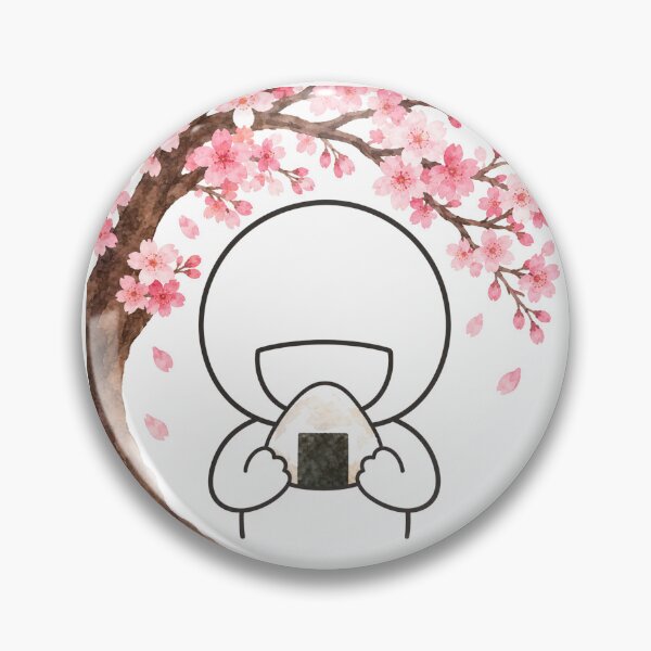 Item preview, Onigiri Rice Ball under Sakura Cherry Blossom - Hanami Picnic Pictogram designed and sold by japan-picto.