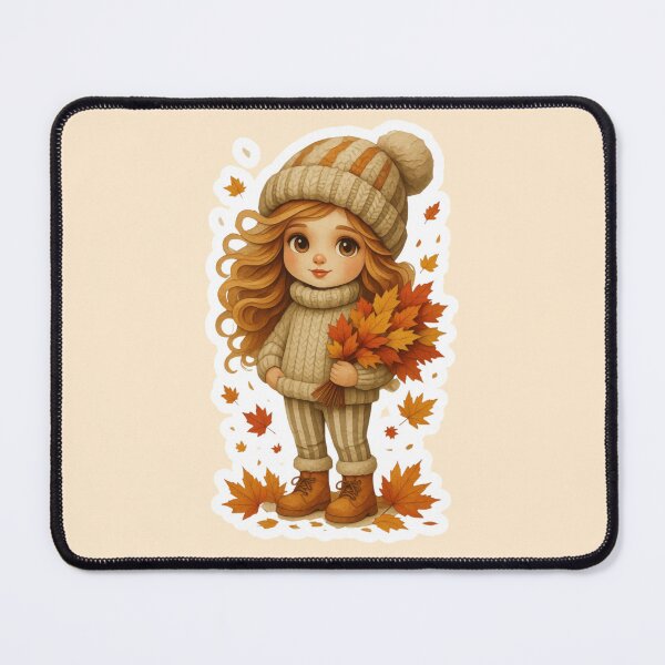 Item preview, Autumn Fall Leaves Kawaii Chibi Art designed and sold by Palette & Hue.
