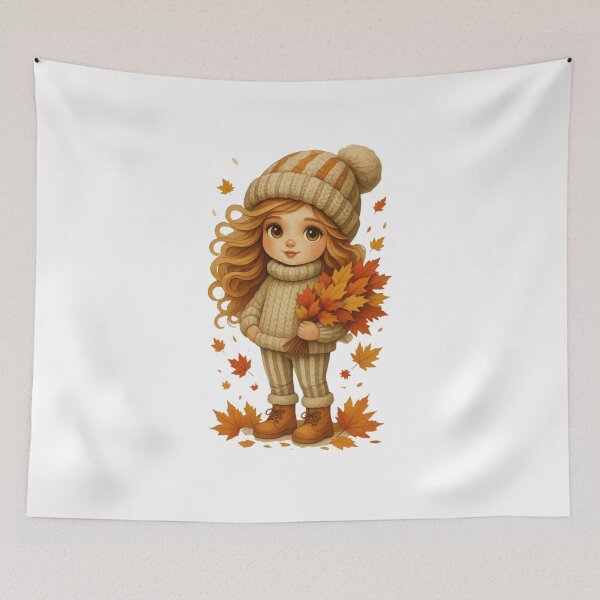 Item preview, Autumn Fall Leaves Kawaii Chibi Art designed and sold by Palette & Hue.