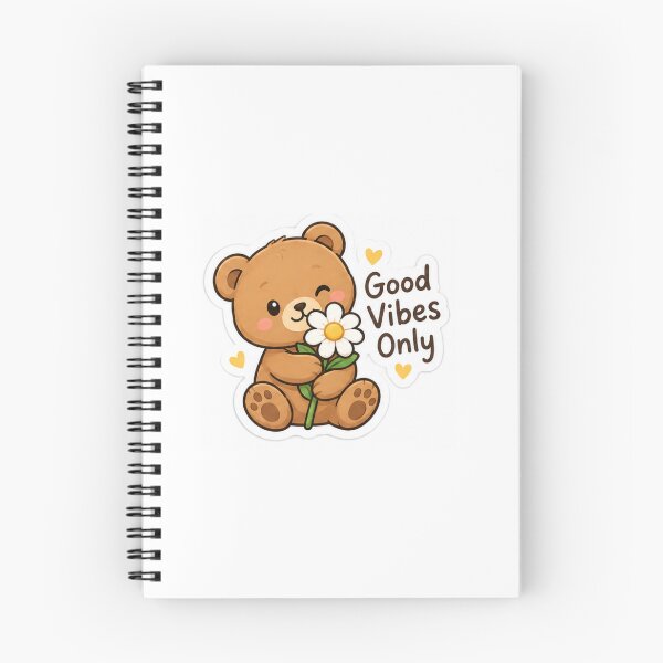 Item preview, Good Vibes Only Cute Teddy Bear – Kawaii Sticker designed and sold by TinyMoodShop.
