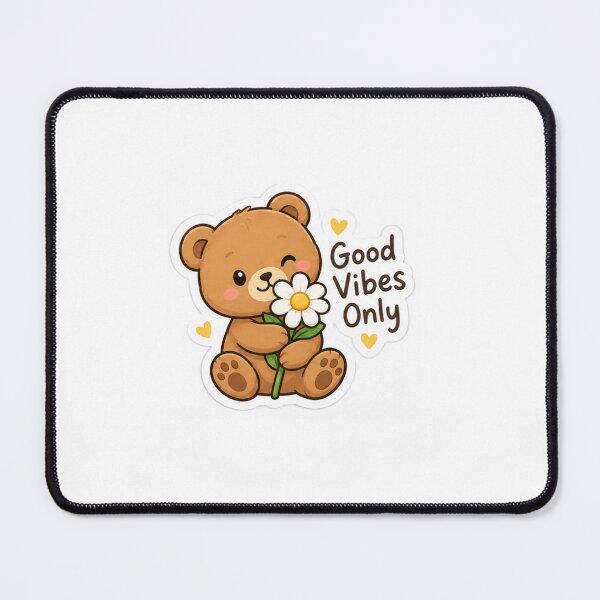 Item preview, Good Vibes Only Cute Teddy Bear – Kawaii Sticker designed and sold by TinyMoodShop.