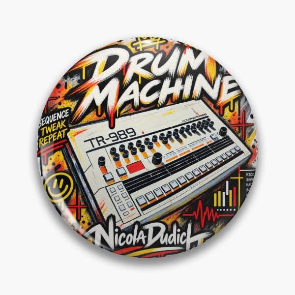 Item preview, Drum Machine – Retro Rhythm & Beat Maker Graffiti Art designed and sold by NicolaDudich.