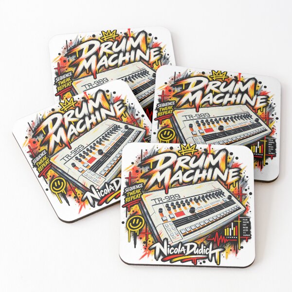 Item preview, Drum Machine – Retro Rhythm & Beat Maker Graffiti Art designed and sold by NicolaDudich.