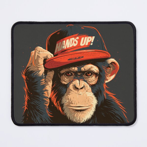 Item preview, Dj Monkey Streetwear Chimp Hands Up Cap Graphic Street Art designed and sold by GrinGalore.