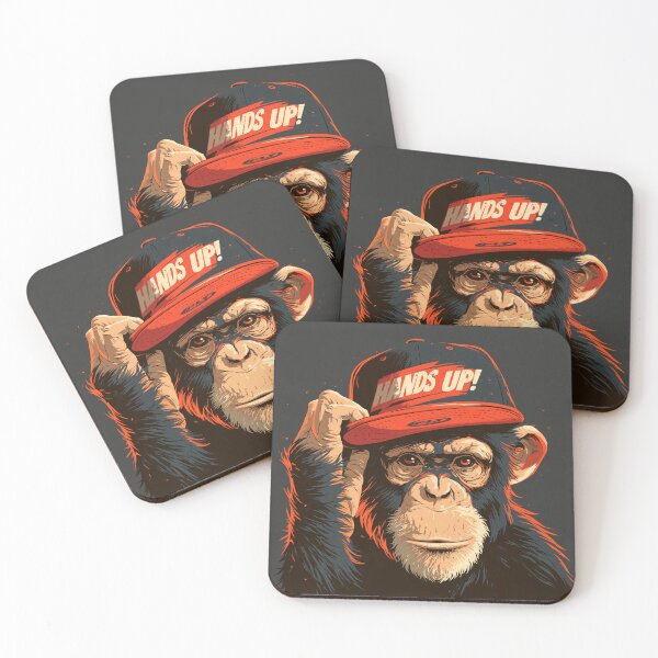 Item preview, Dj Monkey Streetwear Chimp Hands Up Cap Graphic Street Art designed and sold by GrinGalore.