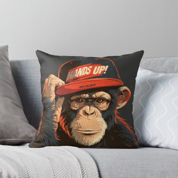 Item preview, Dj Monkey Streetwear Chimp Hands Up Cap Graphic Street Art designed and sold by GrinGalore.