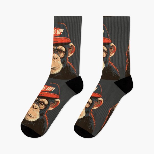 Item preview, Dj Monkey Streetwear Chimp Hands Up Cap Graphic Street Art designed and sold by GrinGalore.