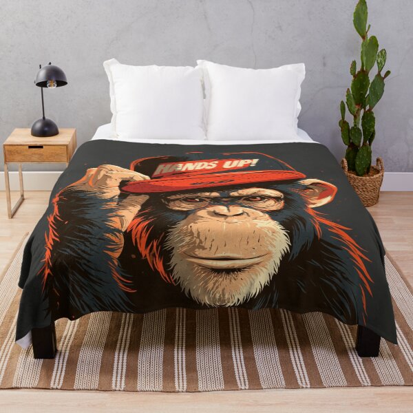 Item preview, Dj Monkey Streetwear Chimp Hands Up Cap Graphic Street Art designed and sold by GrinGalore.