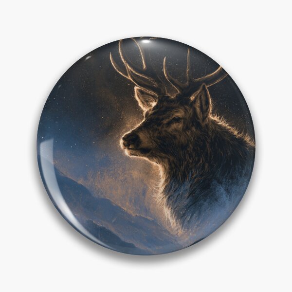 Item preview, Mystical Stag Mountain Night Sky Wildlife Deer designed and sold by NicolasGlowArt.