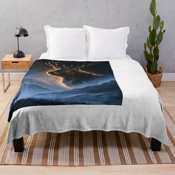 Item preview, Mystical Stag Mountain Night Sky Wildlife Deer designed and sold by NicolasGlowArt.