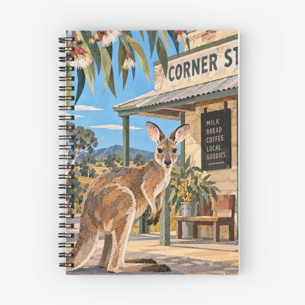 Item preview, Kangaroo at the Corner Store designed and sold by LittleDreamsCo.