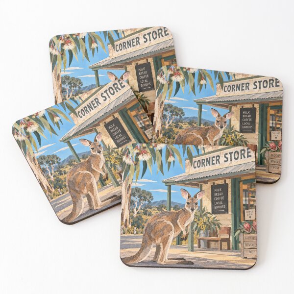 Item preview, Kangaroo at the Corner Store designed and sold by LittleDreamsCo.