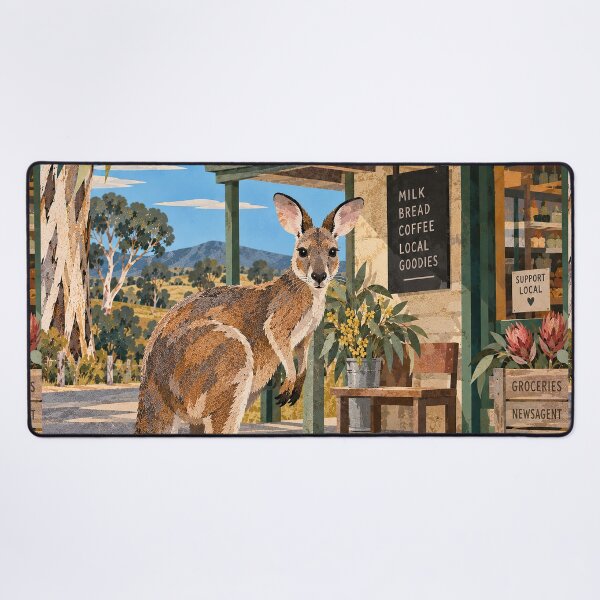 Item preview, Kangaroo at the Corner Store designed and sold by LittleDreamsCo.