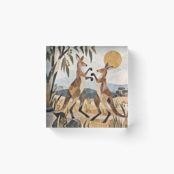 Aperçu de l'œuvre Kangourous boxeurs créée et vendue par LittleDreamsCo.