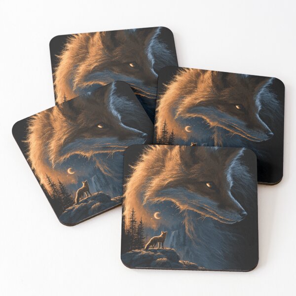 Item preview, Mystical Fox Forest Moon Night Wildlife Art designed and sold by NicolasGlowArt.
