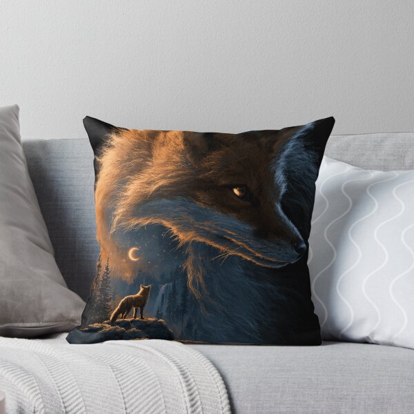 Item preview, Mystical Fox Forest Moon Night Wildlife Art designed and sold by NicolasGlowArt.