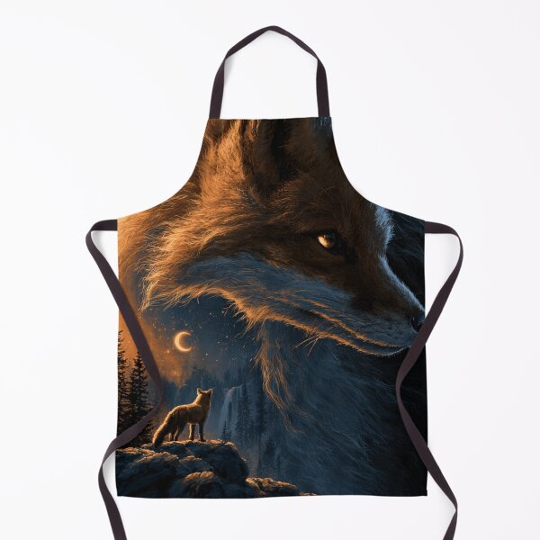 Item preview, Mystical Fox Forest Moon Night Wildlife Art designed and sold by NicolasGlowArt.