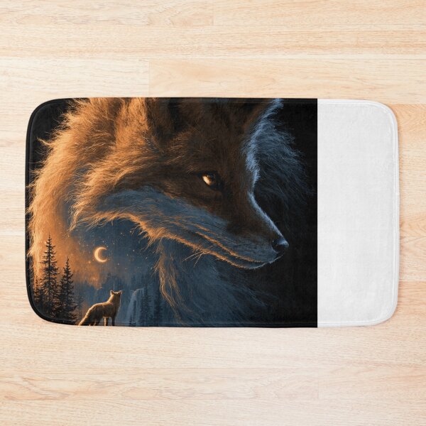 Item preview, Mystical Fox Forest Moon Night Wildlife Art designed and sold by NicolasGlowArt.