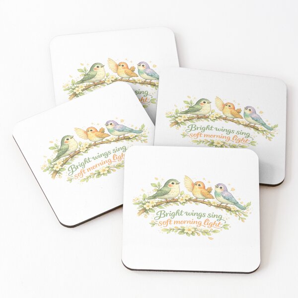 Item preview, Bright Wings Sing Soft Morning Light Cute Bird Floral Cottagecore Art Design designed and sold by inkoutninja.