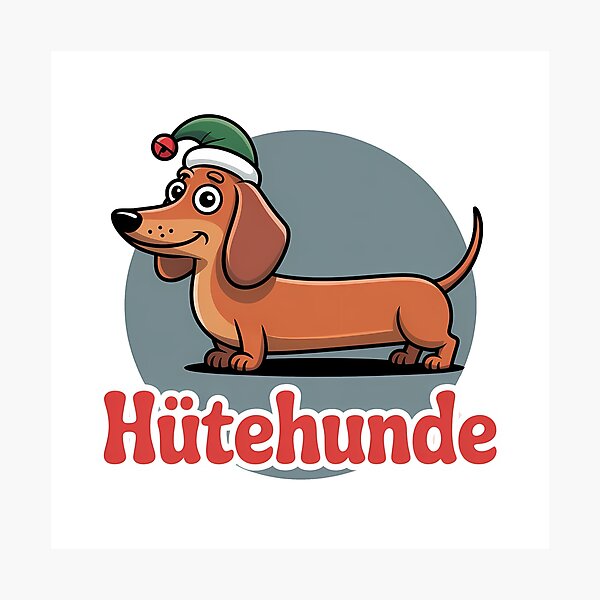 Aperçu de l'œuvre Hütehunde – lustiges Wortspiel Hunde mit Hut créée et vendue par LoFizzy.